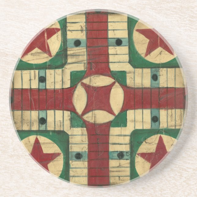 Dessous De Verre En Grès Tableau de jeu Antique Parcheesi par Ethan Harper (Devant)
