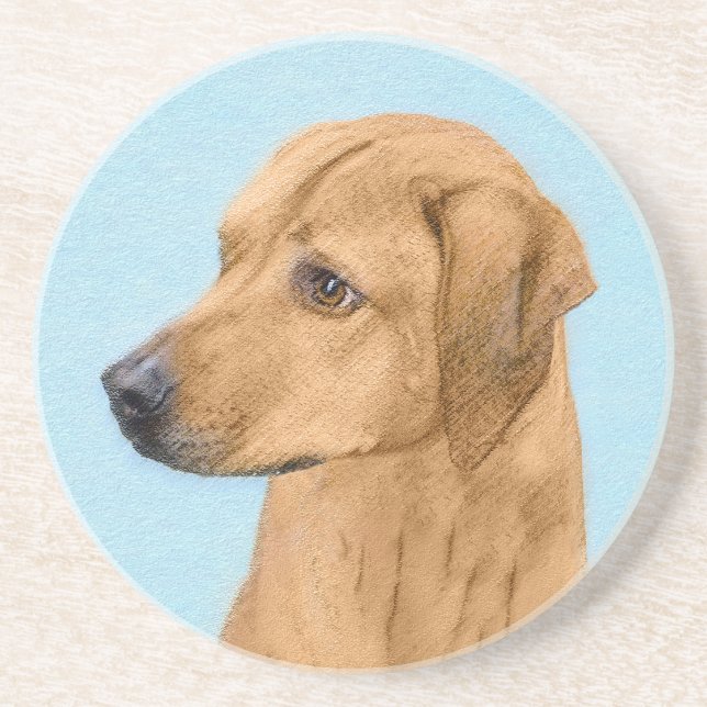 Dessous De Verre En Grès Tableau Rhodesian Ridgeback - Art Chien original (Devant)