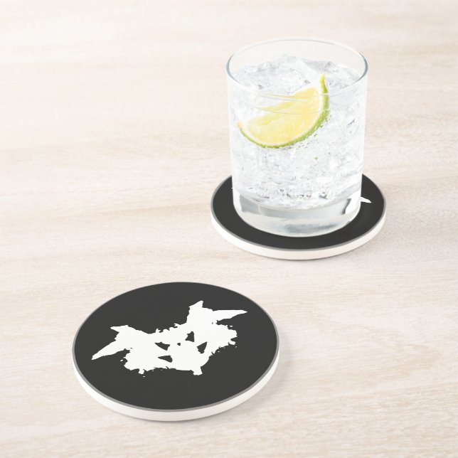 Dessous De Verre En Grès Tache d'encre de Rorschach (Côté)