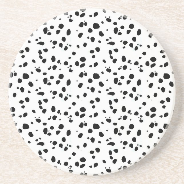 Dessous De Verre En Grès Taches dalmatiennes, copie dalmatienne, fourrure (Devant)