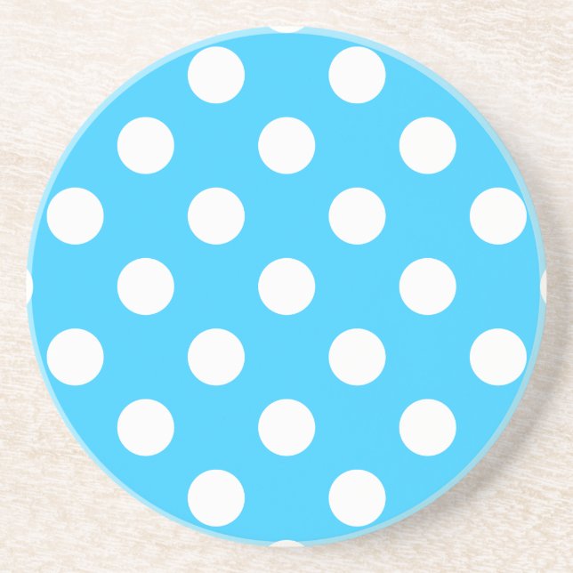 Dessous De Verre En Grès Taches de polka Aqua (Devant)