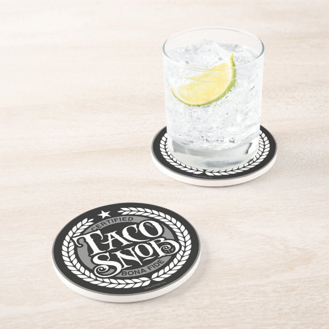 Dessous De Verre En Grès Taco Snob - amant amusant du taco (Côté)