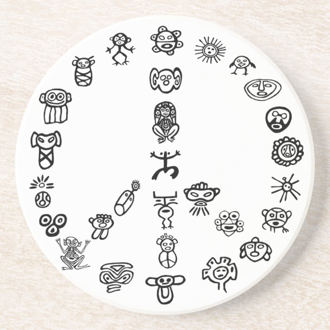 Dessous De Verre En Grès Taino Peace (Devant)