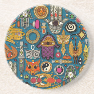 Dessous De Verre En Grès talismans paon