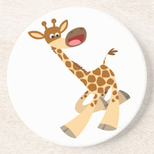 Dessous De Verre En Grès Tapis de souris Girafe mignonne de dessin animé