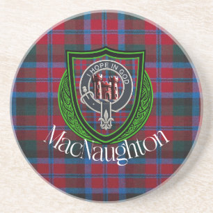 Dessous De Verre En Grès Tartan et blason du clan écossais MacNaughton