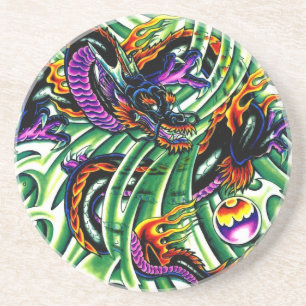 Dessous De Verre En Grès Tatouage japonais Dragon