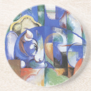 Dessous De Verre En Grès Taureau couché par Franz Marc, Cubisme ancien art