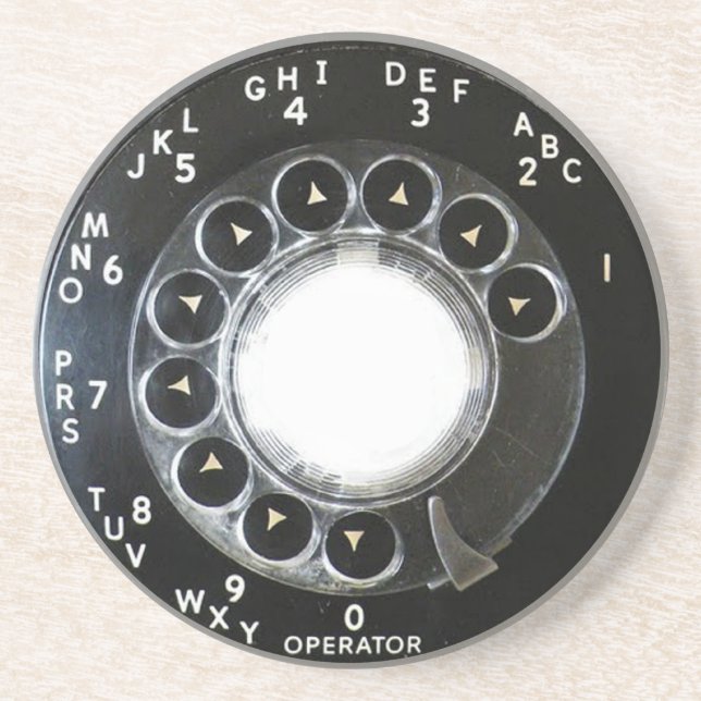 Dessous De Verre En Grès Téléphone Rotary (Devant)