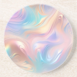 Dessous De Verre En Grès Tendance pastel rose bleu jaune abstrait vagues