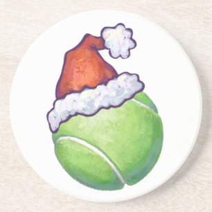Dessous De Verre En Grès Tennis Ball Christmas Green