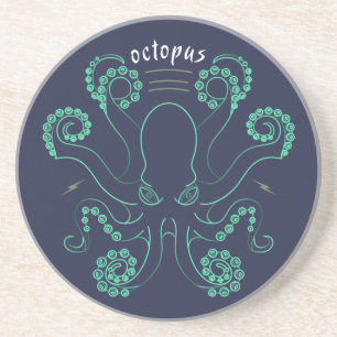 Dessous De Verre En Grès Tentacules de céphalopodes octopus