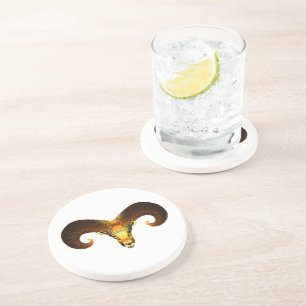 Dessous De Verre En Grès Tête de bélier