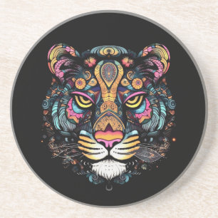 Dessous De Verre En Grès Tête de Tigre Incroyable