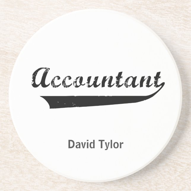 Dessous De Verre En Grès Texte du Accountant Sports Style (Devant)