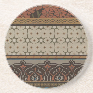 Dessous De Verre En Grès Textile d'origine avec Motifs décoratifs