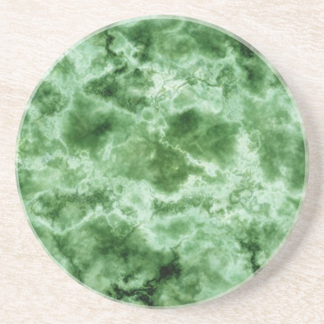 Dessous De Verre En Grès Texture de marbre vert (Devant)