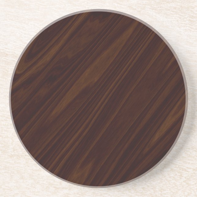 Dessous De Verre En Grès Texture en bois foncé (Devant)