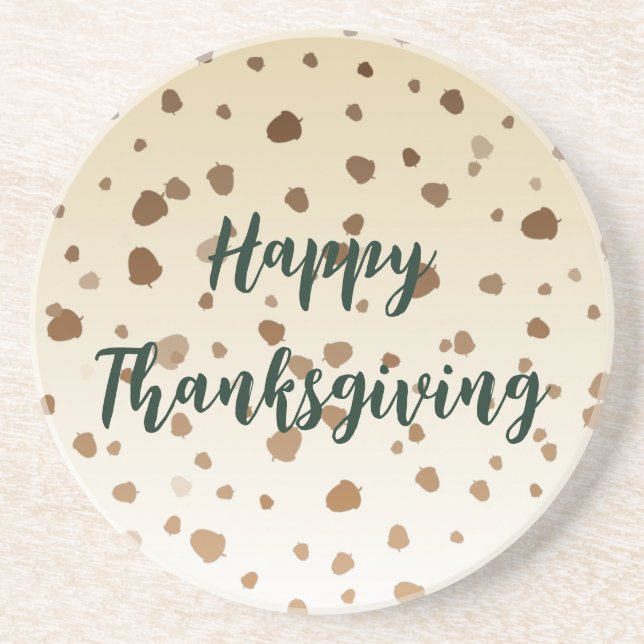 Dessous De Verre En Grès Thanksgiving Acorns (Devant)