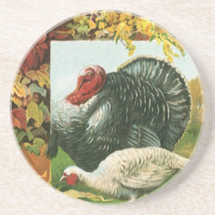 Dessous De Verre En Grès Thanksgiving vintage, Déchets sauvages Couleurs d'