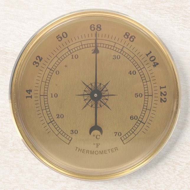 Dessous De Verre En Grès Thermomètre à vapeur (Devant)