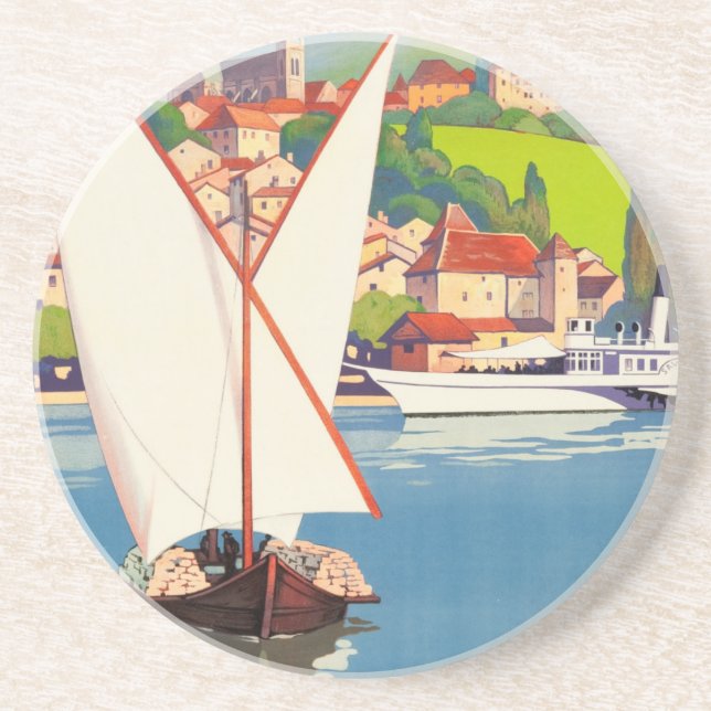 Dessous De Verre En Grès Thonon Les Bains Français Travel Europe (Devant)