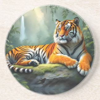 Dessous De Verre En Grès Tiger in the Jungle 