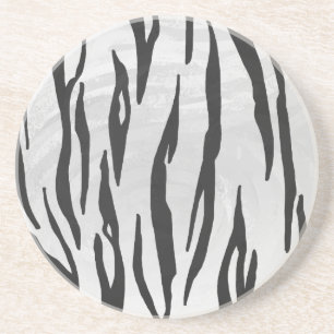 Dessous De Verre En Grès Tiger noir et blanc