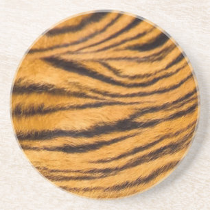 Dessous De Verre En Grès Tiger Stripes Four Black and Orange Personnalisez-