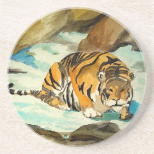Dessous De Verre En Grès Tigre aquarelle