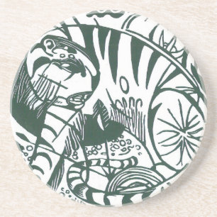 Dessous De Verre En Grès Tigre par Franz Marc, Art expressionniste vintage