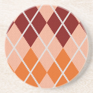 Dessous De Verre En Grès Tissu à motifs de losanges réaliste