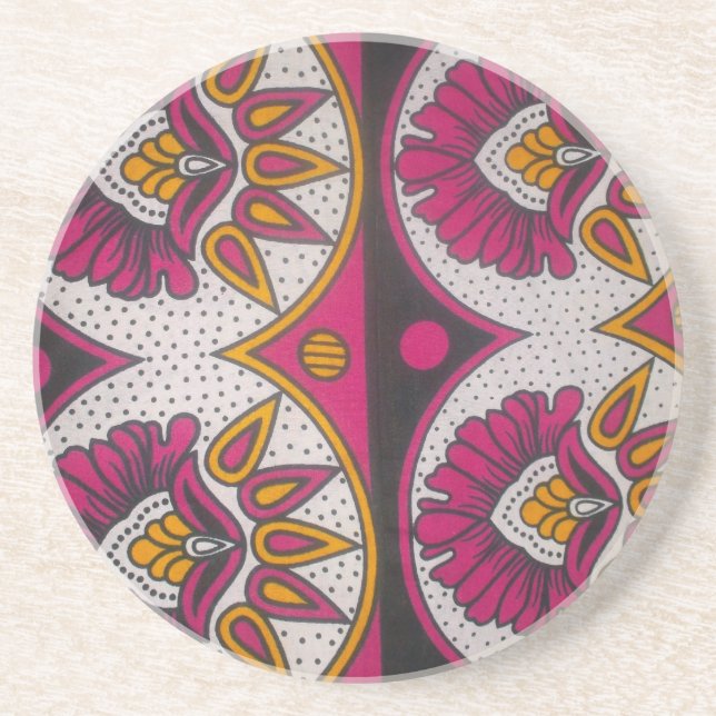Dessous De Verre En Grès Tissu africain coloré Motif Art Print (Devant)