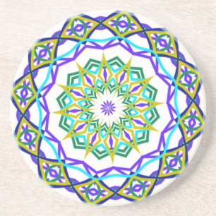 Dessous De Verre En Grès Torsion verte abstraite de fleur