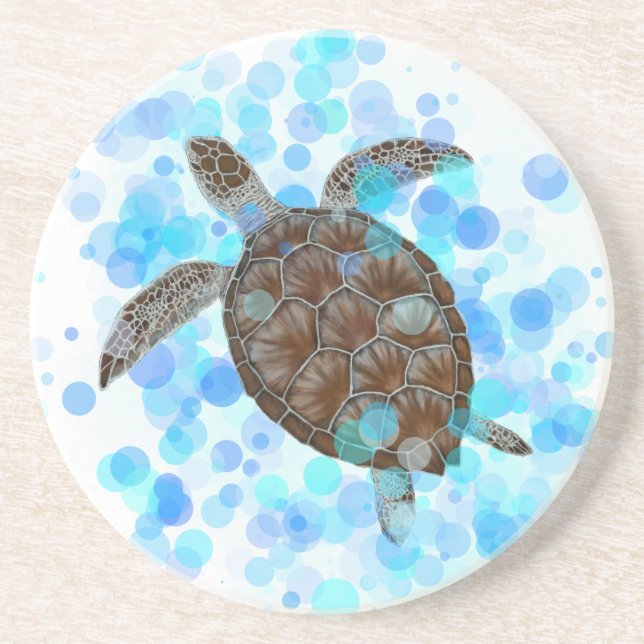 Dessous De Verre En Grès Tortue de mer Costers rond (Devant)