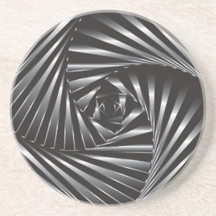 Dessous De Verre En Grès Tourné - Acier noir