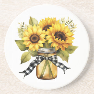 Dessous de verre en grès tournesol