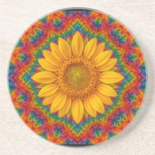 Dessous De Verre En Grès Tournesol Kaléidoscope