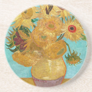 Dessous De Verre En Grès Tournesols, Peinture de nature morte post-impressi