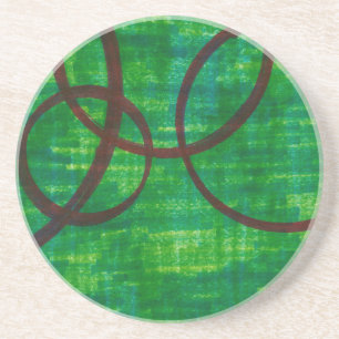 Dessous De Verre En Grès Trace cramoisie II