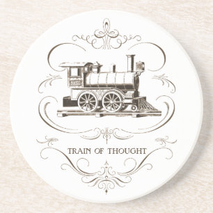 Dessous De Verre En Grès Train de pensée vintage