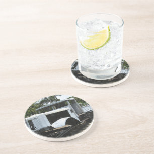 Dessous De Verre En Grès Train militaire 2ème guerre mondiale au pont de la