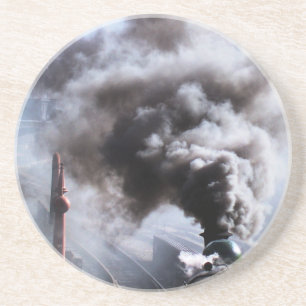 DESSOUS DE VERRE EN GRÈS TRAINS À VAPEUR