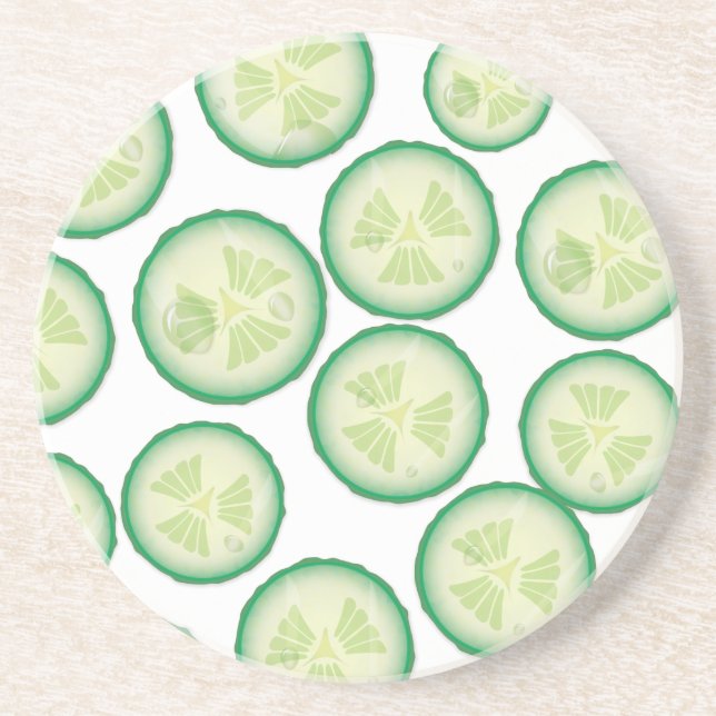 Dessous De Verre En Grès Tranche de concombre (Devant)