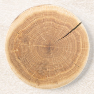 Dessous De Verre En Grès Tranche de sonnette d'arbre - Bois naturel