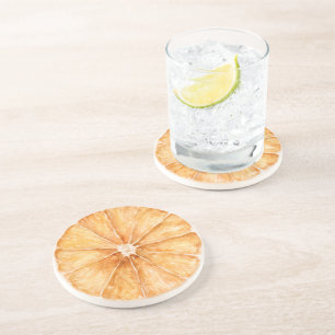 Dessous De Verre En Grès Tranche d'orange fruit