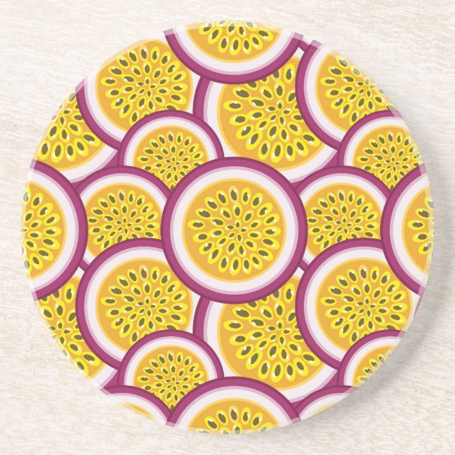 Dessous De Verre En Grès Tranches de fruits de passion (Devant)