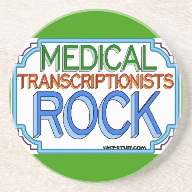 Dessous De Verre En Grès Transcriptionnistes Médicales Rock (Devant)