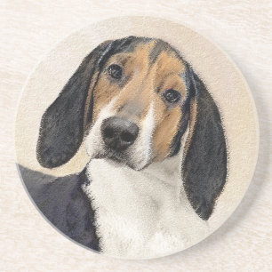 Dessous De Verre En Grès Treeing Walker Coonhound Peinture - Art original
