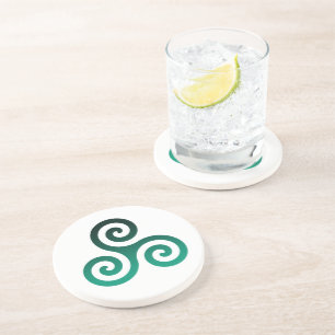 Dessous De Verre En Grès Triskele vert